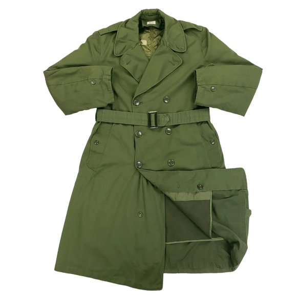 Vintage US Military Overcoat Medium Regular With Wool Liner OG-107 Sateen 1966